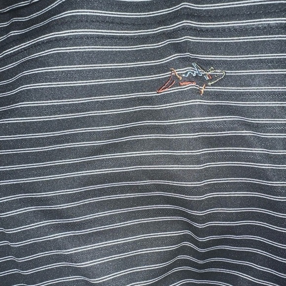 Men’s used Greg Norman collection polo golf shirt size L large black striped - Picture 4 of 4